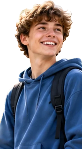 Jugendlicher mit Rucksack